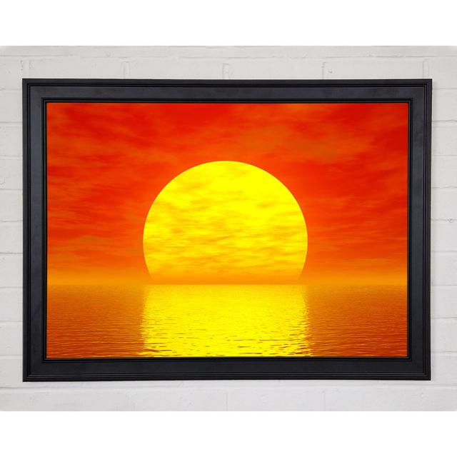 Glorious Orange Sunset Framed Print Highland Dunes Size: 84.1cm H x 118.9cm W x 1.5cm D on Productcaster.