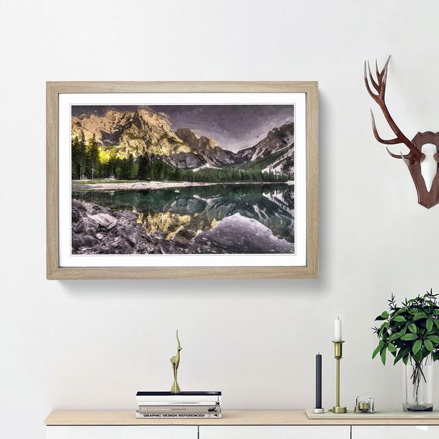 Mountain Beauty in Abstract - Picture Frame Graphic Art Print East Urban Home Size: 36cm H x 48cm W x 2cm D, Frame Option: Oak Framed on Productcaster.