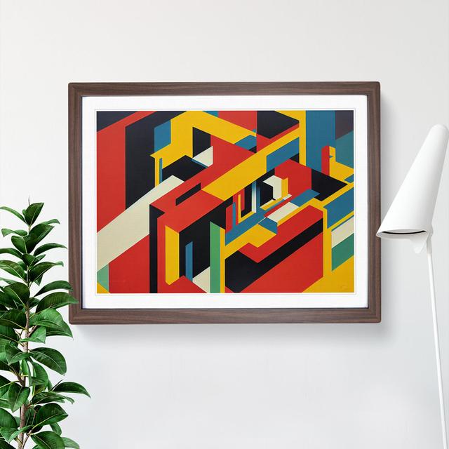 Abstract Bauhaus Vol.1 - Picture Frame Graphic Art Metro Lane Size: 46cm H x 64cm W x 2cm D, Frame Colour: Walnut on Productcaster.