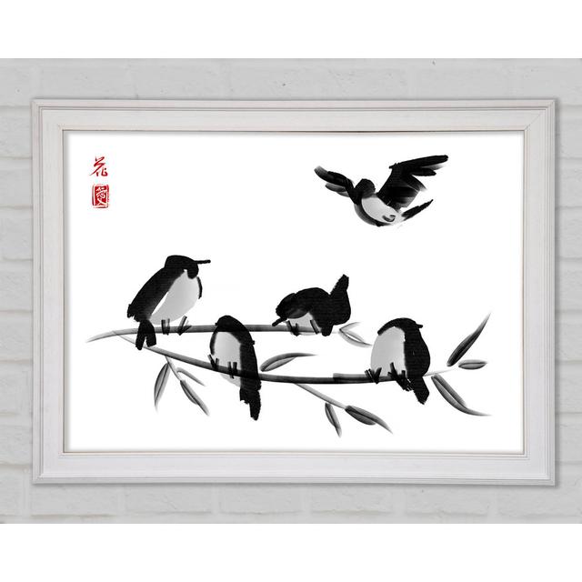 Chinesische Vögel - Einzelne Bilderrahmen Kunstdrucke Marlow Home Co. Größe: 21 cm H x 29,7 cm B x 1,5 cm T on Productcaster.