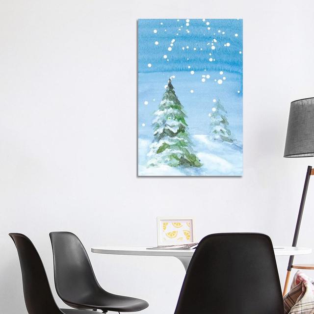 Snowy Pines by Lanie Loreth - Wrapped Canvas Painting The Seasonal Aisle Size: 101.6cm H x 66.04cm W x 3.81cm D on Productcaster.