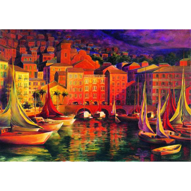 Sunset Harbor - Wrapped Canvas Art Prints Breakwater Bay Size: 81cm H x 122cm W x 3.8cm D on Productcaster.