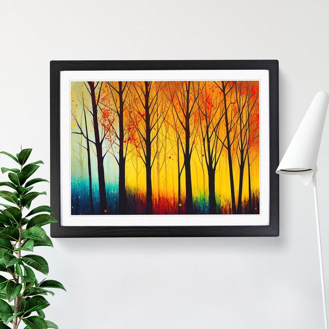 Colourful Autumn Forest Vol.3 Abstract - Picture Frame Graphic Art Marlow Home Co. Size: 25cm H x 34cm W x 2cm D, Frame Colour: Black on Productcaster.