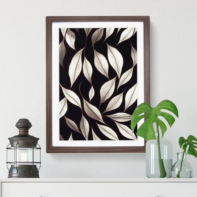 Leaves Pattern No.2 - Picture Frame Graphic Art Marlow Home Co. Size: 46cm H x 34cm W x 2cm D, Frame Colour: Walnut on Productcaster.