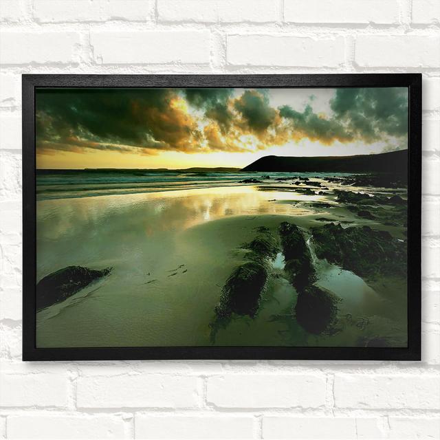 Green Ocean Reflections Framed Print House of Hampton Size: 29.7cm H x 42cm W on Productcaster.