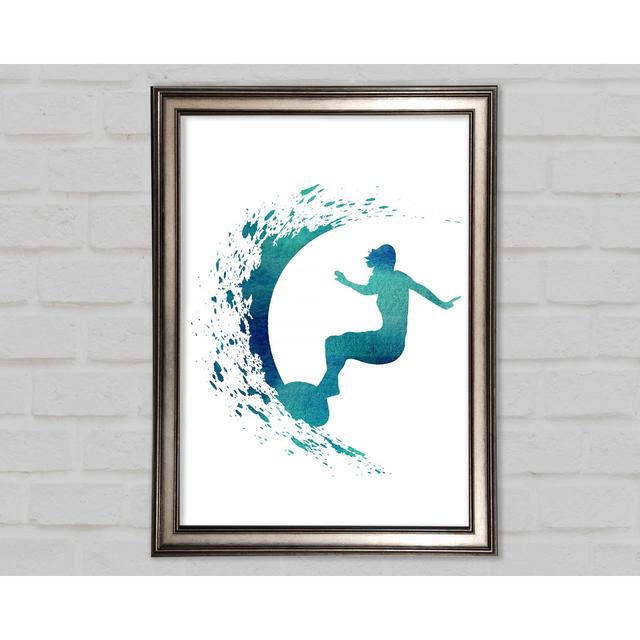 Surfing The Wave Framed Print Highland Dunes Size: 118.9cm H x 84.1cm W x 1.5cm D on Productcaster.