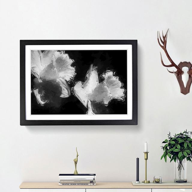 Pair of Daffodils in Abstract - Picture Frame Graphic Art Print East Urban Home Size: 27cm H x 36cm W x 2cm D, Frame Option: Black Framed on Productcaster.