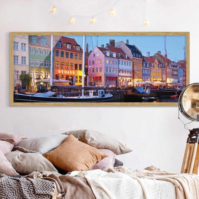 Copenhagen Harbour in the Evening - Picture Frame Photograph Brayden Studio Size: 30cm H x 75cm W x 2cm D, Frame Option: Brown Framed on Productcaster.