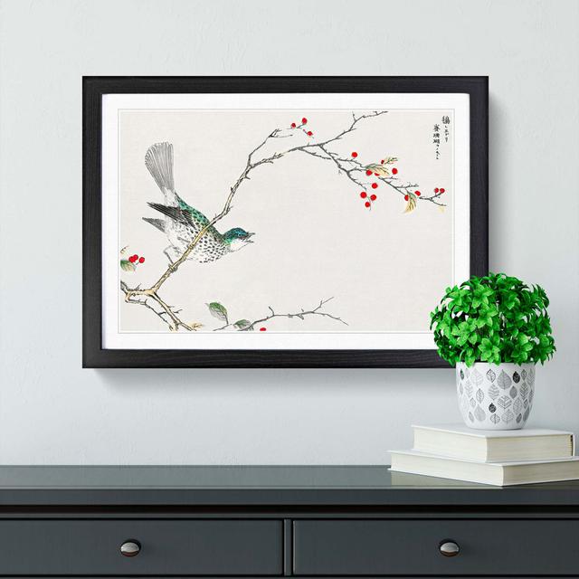 Brown-Eared Bulbul Bird by Numata Kashu - Picture Frame Art Print East Urban Home Frame Option: Black Framed, Size: 48cm H x 65cm W x 2cm D on Productcaster.