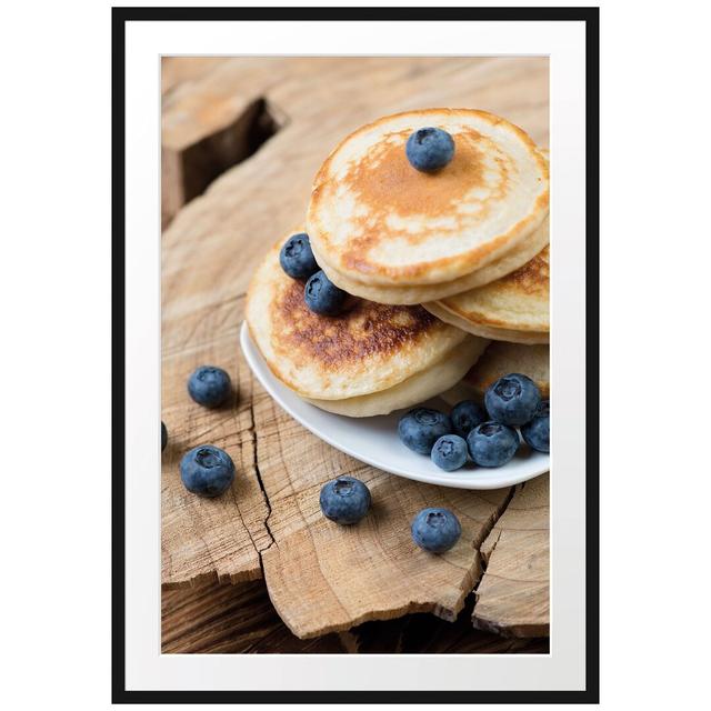 Gerahmtes Poster Pancakes mit Blaubeeren East Urban Home Größe: 100 cm H x 70 cm B on Productcaster.