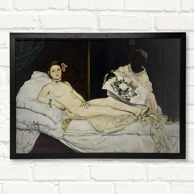 Olympia by Edouard Manet - Closed Corner Frame Art Prints on Wood ClassicLiving Size: 29.7cm H x 42cm W on Productcaster.