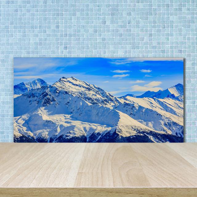 Alps in the Winter 50cm x 100cm Glass Panel Union Rustic on Productcaster.