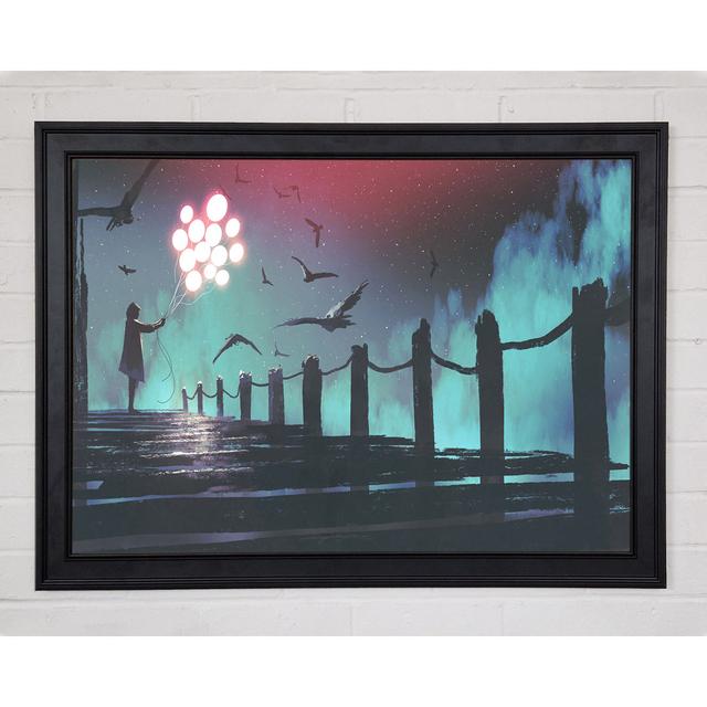 Light Up Balloon Pier - Print Ophelia & Co. Format: Natural Framed Paper, Size: 21cm H x 29.7cm W x 1.5cm D on Productcaster.