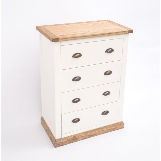 4 - Drawer Chest of Drawers Brambly Cottage Finish: Waxed Oak on Productcaster.