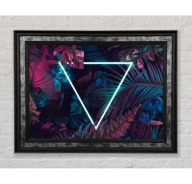 Neon Triangle In The Jungle - Single Picture Frame Art Prints Bright Star Size: 21cm H x 29.7cm W on Productcaster.