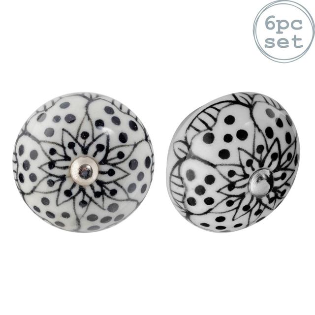 Nicola Spring - Round Ceramic Cabinet Knobs - White Rose (Set of 6) Nicola Spring on Productcaster.