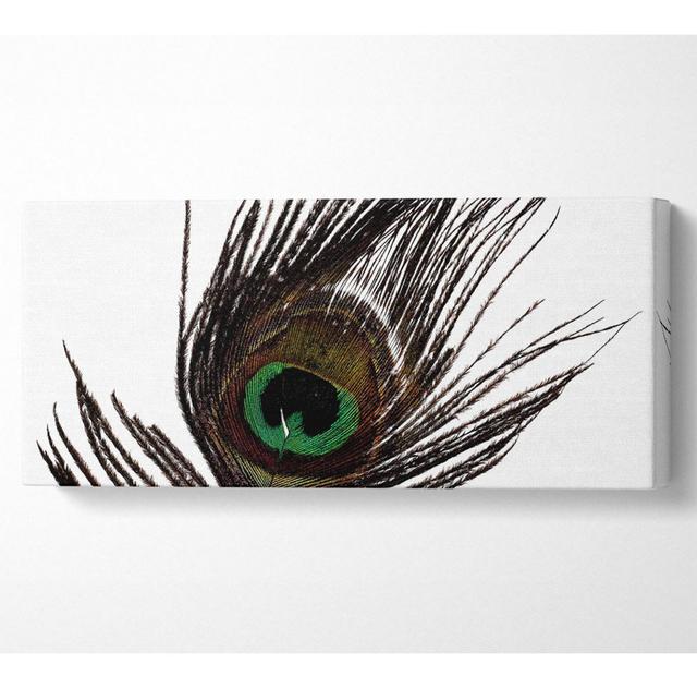 Peacock Eye Feather - Print Bloomsbury Market Size: 42cm H x 59.7cm W x 3.4cm D, Format: Silver Framed Paper on Productcaster.