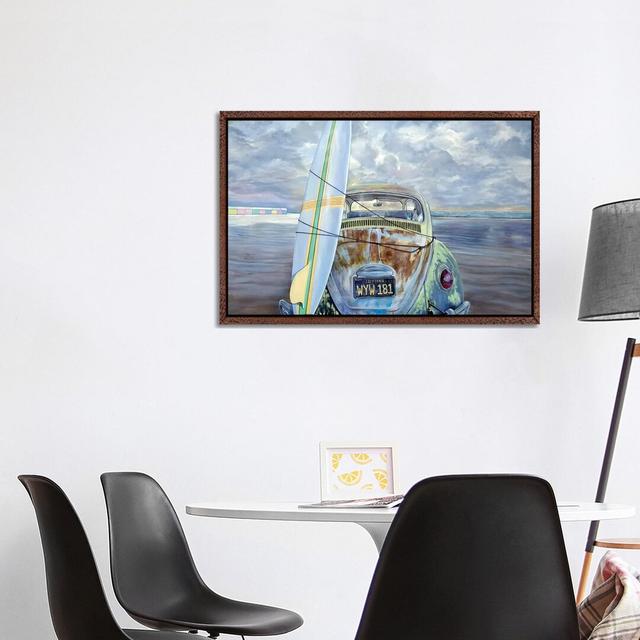 Surf by Marcello Petisci - Graphic Art Print on Canvas House of Hampton Size: 66.04cm H x 101.6cm W x 3.81cm D, Format: Classic Brown Wood Framed on Productcaster.