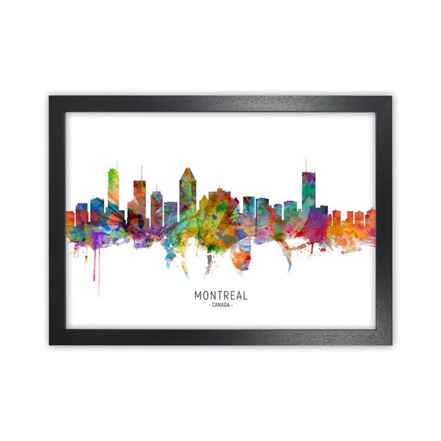 Montreal Canada Skyline by Michael Tompsett - Graphic Art Print Ebern Designs Size: 25cm H x 34cm W x 3cm D, Format: Black Framed on Productcaster.