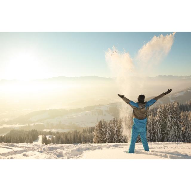 Man Standing In Snow by Drepicter - Wrapped Canvas Print Alpen Home Size: 81cm H x 122cm W on Productcaster.