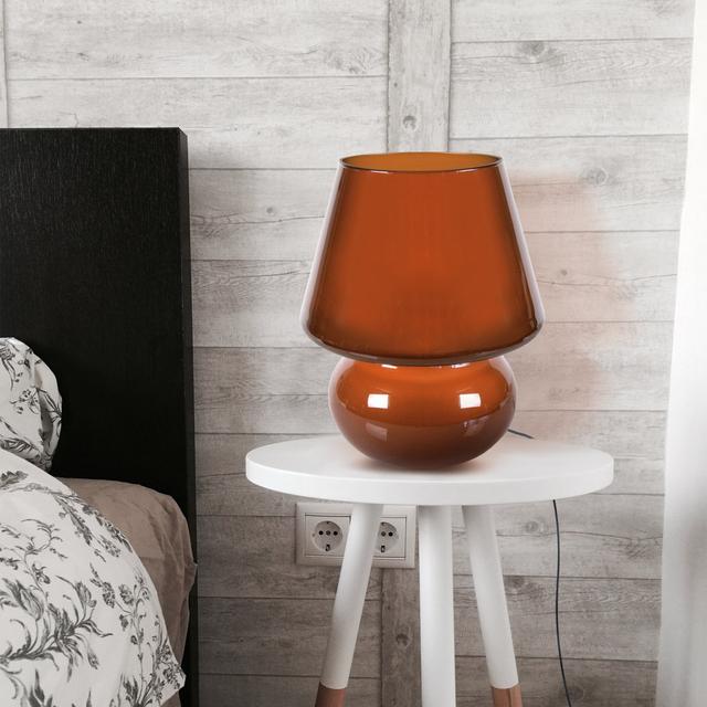 Heyward Glass Table Lamp Brayden Studio Finish: Brown on Productcaster.