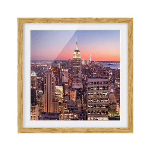 View from the Top of the Rock - Picture Frame Photograph Print on Paper East Urban Home Rahmenoptionen: Natural oak, Size: 70cm H x 70cm W on Productcaster.