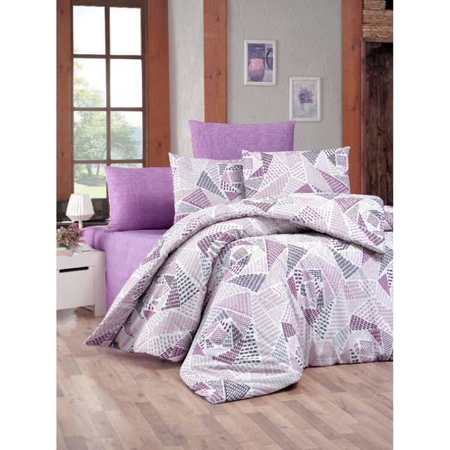 Taylah Floral Duvet Cover Set with Pillowcases Ebern Designs Size: 155 x 200 cm - 2 Pillowcases (80 x 80 cm), Colour: Lilac/White on Productcaster.