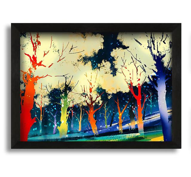 Disco Trees - Picture Frame Painting on Canvas ClassicLiving Size: 42cm H x 60cm W x 10cm D on Productcaster.