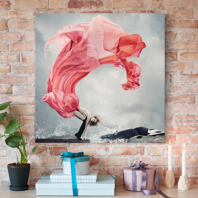 Woman at the Sea Art Print on Canvas Ebern Designs Size: 40cm H x 40cm W, Format: 260g/m² canvas on Productcaster.