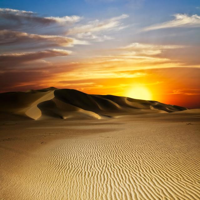 Sahara Sunset by Cinoby - No Frame Print on Canvas Natur Pur Size: 91cm H x 91cm W on Productcaster.