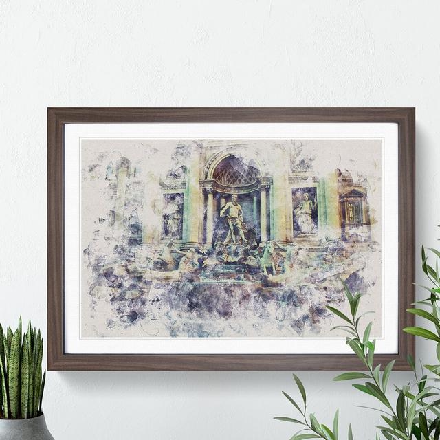 Trevi Fountain in Rome Vol.2 - Picture Frame Graphic Art on MDF East Urban Home Frame Option: Walnut, Size: 27cm H x 36cm W x 2cm D on Productcaster.