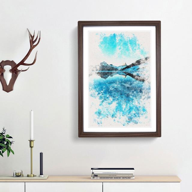 Bachalpsee Lake In Switzerland Watercolour - Picture Frame Graphic Art East Urban Home Frame Option: Walnut Framed, Size: 63cm H x 45cm W x 2cm D on Productcaster.