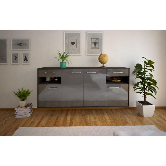 Sideboard Killeen, flying/metal handles, size: 180x79x35cm Ebern Designs Colour: Grey/Anthracite on Productcaster.