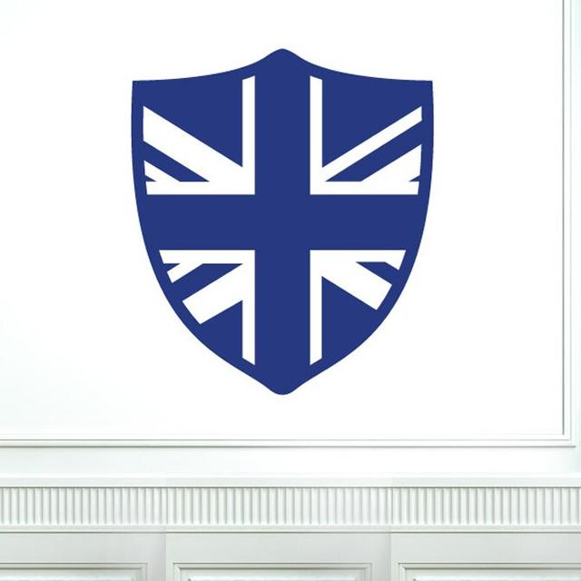 British Shield Wall Sticker 17 Stories Size: Large, Colour: Orange on Productcaster.