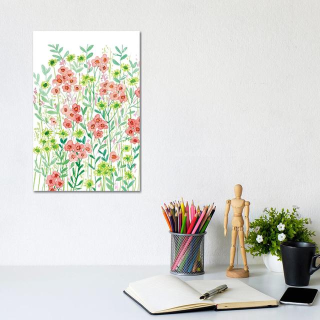 Wall Flowers I by Melissa Wang - Wrapped Canvas Painting Brambly Cottage Size: 30.48cm H x 20.32cm W x 1.91cm D on Productcaster.