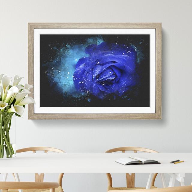 Blue Rose Flower Vol.2 - Picture Frame Graphic Art East Urban Home Frame Option: Oak, Size: 65cm H x 90cm W x 2cm D on Productcaster.