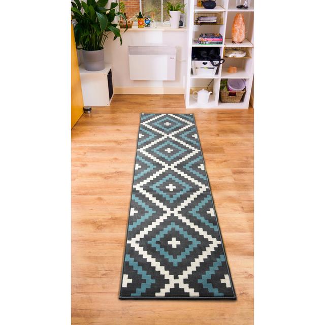 Valparaiso Texas Machine Woven Blue Rug Natur Pur Rug Size: Runner 60 x 884cm on Productcaster.