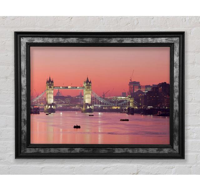 Pink Nights Through The Tower Bridge - Single Picture Frame Art Prints Bright Star Size: 29.7cm H x 42cm W x 8cm D on Productcaster.