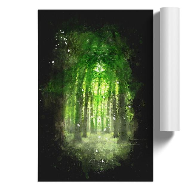 Green Forest Vol.2 Paint Splash - Unframed Graphic Art East Urban Home Size: 59cm H x 42cm W x 0.1cm D on Productcaster.