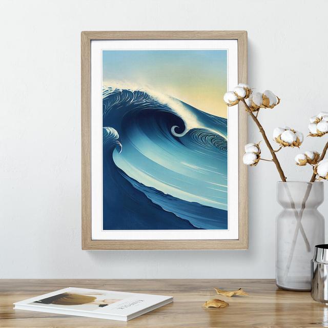 Ocean Wave At Sunrise No.1 House of Hampton Format: Oak, Size: 64cm H x 46cm W on Productcaster.