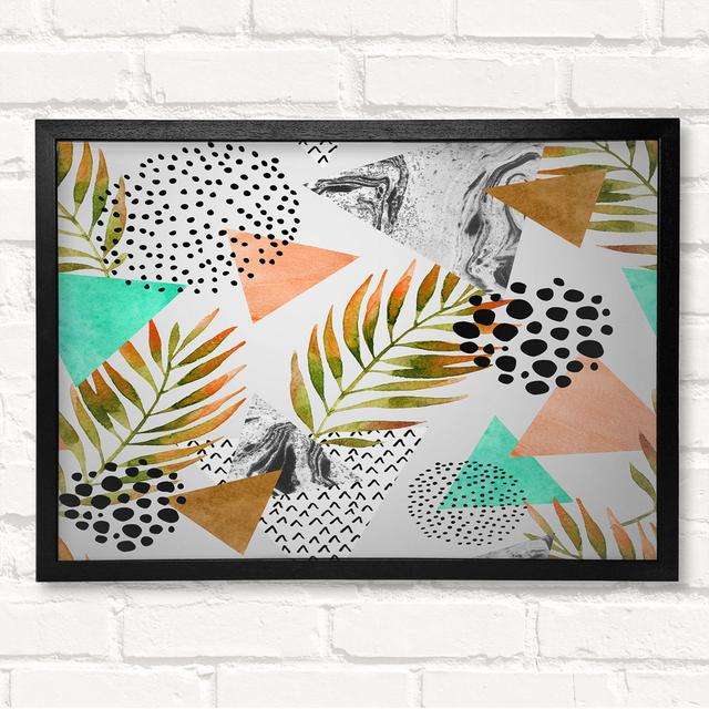 Mix Mid Century Plants And Patterns - Closed Corner Frame Art Prints on Wood 17 Stories Size: 59.7cm H x 84.1cm W on Productcaster.