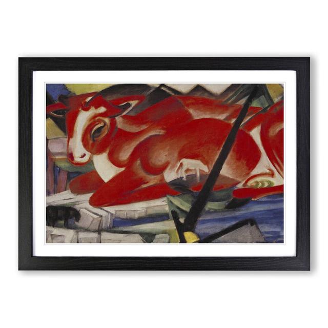 The World Cow by Franz Marc - Picture Frame Painting East Urban Home Size: 27cm H x 36cm W x 2cm D, Frame Option: Black on Productcaster.