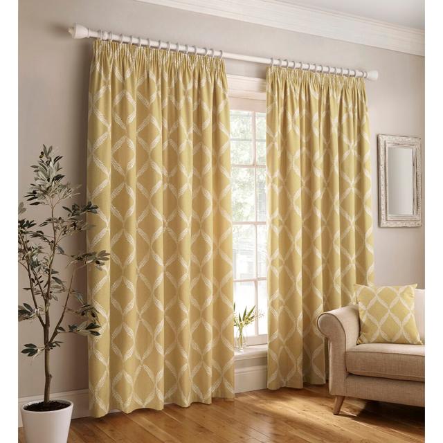 Cephas Pencil Pleat Sheer Curtain (Set of 2) Zipcode Design Panel Size: 168 W x 137 D cm, Colour: Citron on Productcaster.