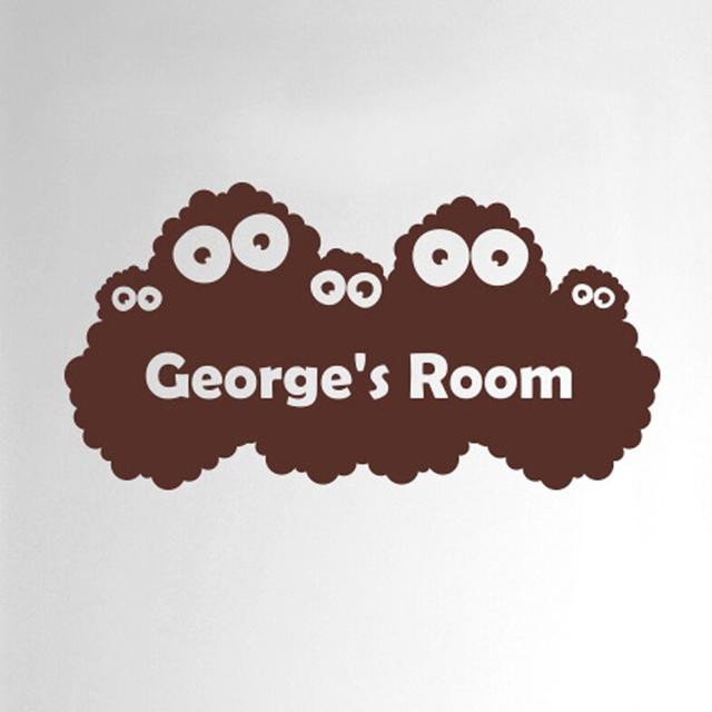 Personalised Monster Kids Door Room Wall Sticker Maturi Colour: Brown on Productcaster.