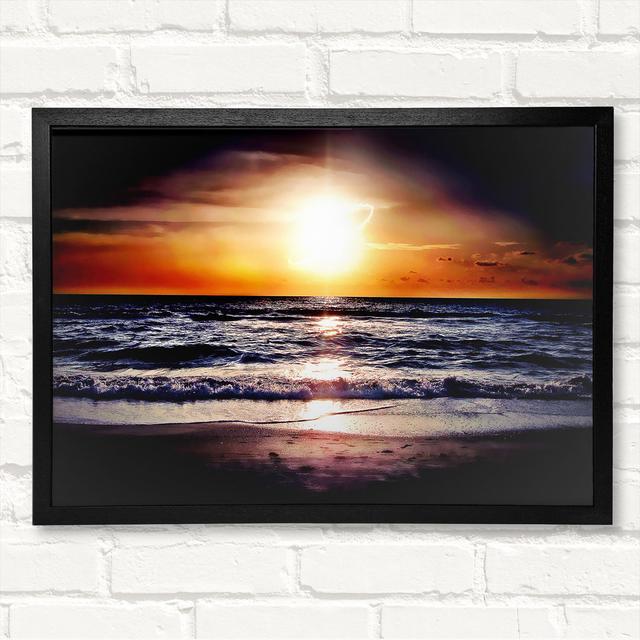 Blazing Sun Star Ocean Framed Print House of Hampton Size: 29.7cm H x 42cm W on Productcaster.