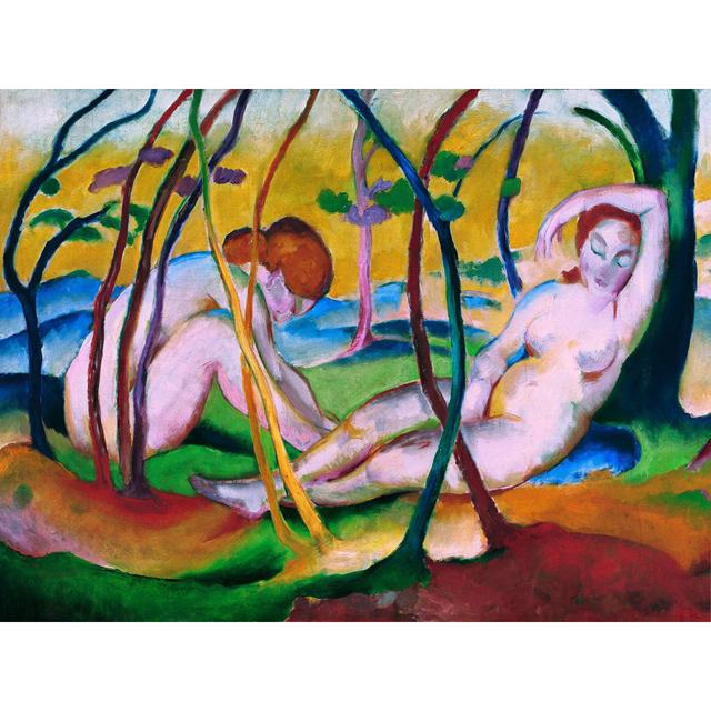 Leinwandbild Nudes under Trees von Franz Marc Marlow Home Co. Größe: 40 cm H x 60 cm B x 4 cm T on Productcaster.