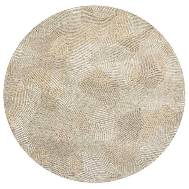 Abstract Machine Woven Beige Area Rug Louis de Poortere Rug Size: Round 240cm on Productcaster.