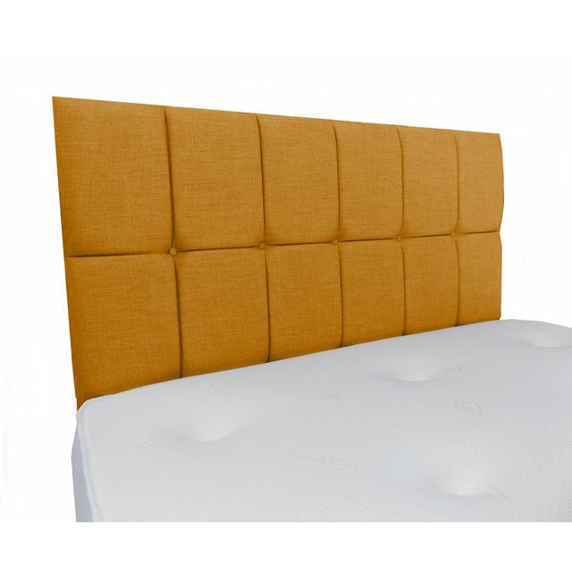 Fariz Upholstered Headboard Ebern Designs Size: King Size (5'), Upholstery: Plush Velvet, Colour: Mustard on Productcaster.