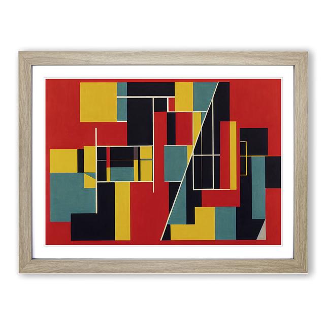 Modern Art Bauhaus Vol.1 Abstract Metro Lane Size: 34cm H x 46cm W x 2cm D, Frame Colour: Oak Framed on Productcaster.