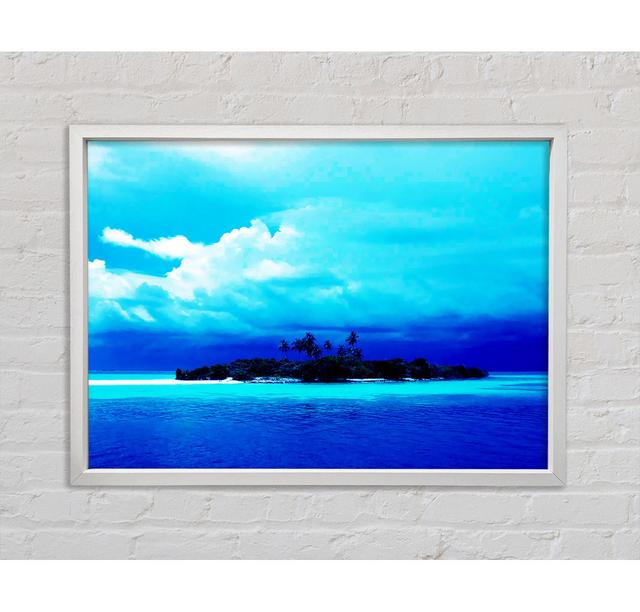 Just Turquoise Framed Print House of Hampton Size: 100cm H x 141.4cm W x 3.3cm D, Format: White Framed Canvas on Productcaster.